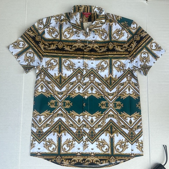 New GUESS Dwayne Baroque Shirt SZ M - Picture 2 of 6
